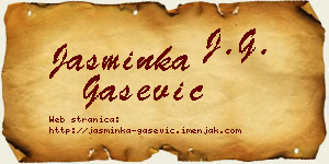 Jasminka Gašević vizit kartica